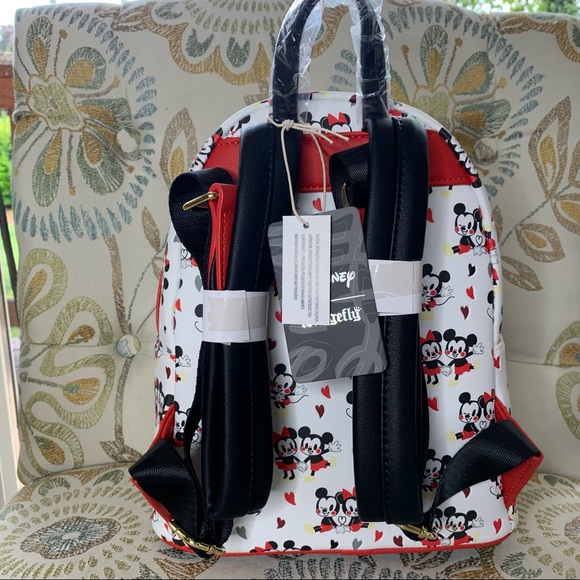 New! Loungefly Disney Mickey Minnie Mini Backpack - Picture 3 of 5